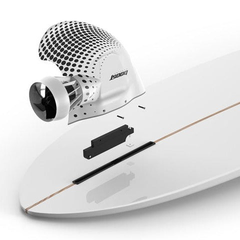 Boost surfing fin going onto a surfboard